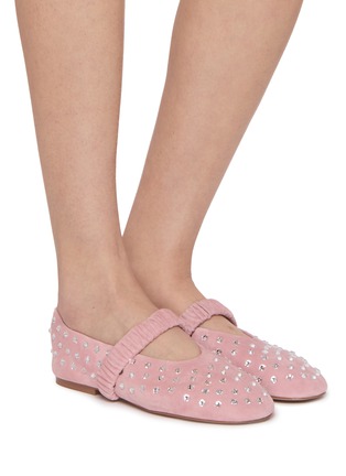 Figure View - Click To Enlarge - PEDDER RED - Bacca Suede Mary Jane Flats