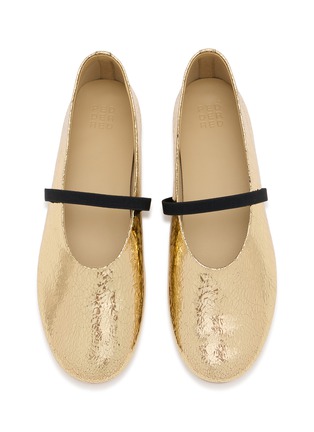 Detail View - Click To Enlarge - PEDDER RED - Charlie Cracked Metallic Leather Mary Jane Flats