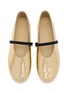 Detail View - Click To Enlarge - PEDDER RED - Charlie Cracked Metallic Leather Mary Jane Flats