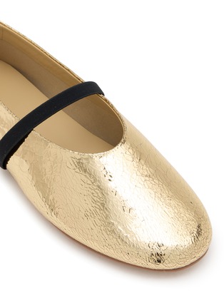 Detail View - Click To Enlarge - PEDDER RED - Charlie Cracked Metallic Leather Mary Jane Flats