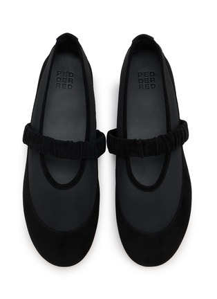 Detail View - Click To Enlarge - PEDDER RED - Baka Mesh Suede Leather Mary Jane Flats