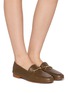 Figure View - Click To Enlarge - PEDDER RED - Taffy Leather Loafers