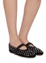 Figure View - Click To Enlarge - PEDDER RED - Bacca Suede Mary Jane Flats