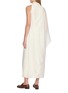 Back View - Click To Enlarge - LA COLLECTION - Detachable High Neck Asymmetrical Drape Maxi Dress