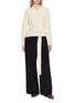 LA COLLECTION Wrap Front Tie Waist Blouse