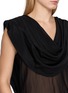  - LA COLLECTION - V-Neck Draped Sheer Top