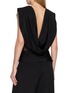 Back View - Click To Enlarge - LA COLLECTION - V-Neck Draped Sheer Top