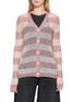 Main View - Click To Enlarge - WE11DONE - Striped V-Neck Knit Cardigan