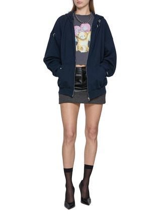 Figure View - Click To Enlarge - WE11DONE - Cropped Angel Teddy Print Cotton T-Shirt