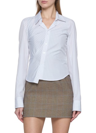 Main View - Click To Enlarge - WE11DONE - Asymmetrical Striped Shirt