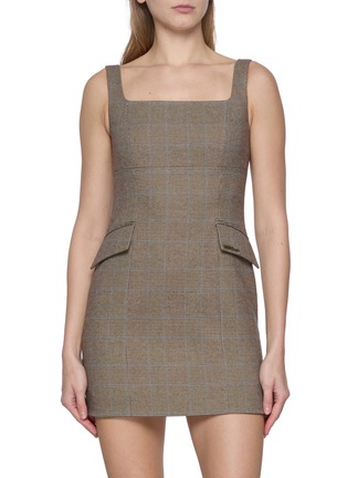 Main View - Click To Enlarge - WE11DONE - Sleeveless Chequered Mini Dress