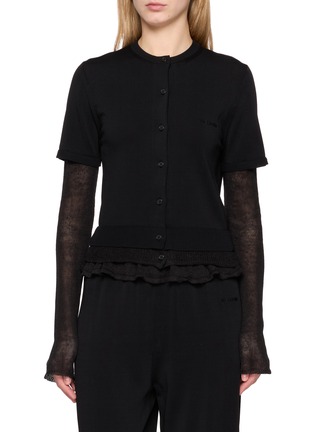 Main View - Click To Enlarge - WE11DONE - Layered Sleeve Knit Cardigan