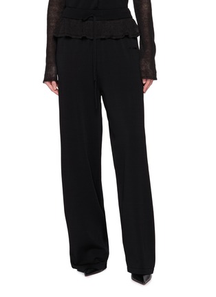Main View - Click To Enlarge - WE11DONE - Ruffle Layered Drawstring Waist Knit Pants