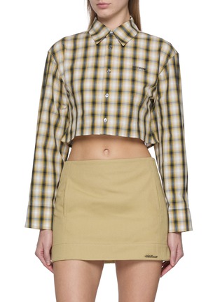 Main View - Click To Enlarge - WE11DONE - Cropped Chequered Shirt