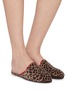 Figure View - Click To Enlarge - C.R.B. SHOES - Leopard Print Red Grosgrain Trim Slippers