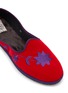 Detail View - Click To Enlarge - C.R.B. SHOES - Friulana Flower Embroidery Grosgrain Trim Slippers