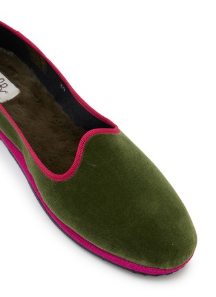 Detail View - Click To Enlarge - C.R.B. SHOES - Friulana Grosgrain Trim Slippers
