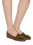 Figure View - Click To Enlarge - C.R.B. SHOES - Friulana Grosgrain Trim Slippers