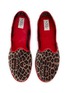 Detail View - Click To Enlarge - C.R.B. SHOES - Friulana Leopard Print Fur Insole Grosgrain Trim Slippers