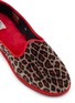 Detail View - Click To Enlarge - C.R.B. SHOES - Friulana Leopard Print Fur Insole Grosgrain Trim Slippers