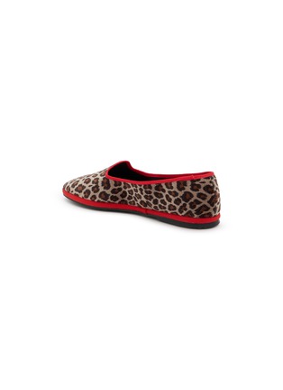  - C.R.B. SHOES - Friulana Leopard Print Fur Insole Grosgrain Trim Slippers
