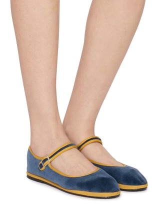 Figure View - Click To Enlarge - C.R.B. SHOES - Fur Insole Grosgrain Trim Mary Jane Flats