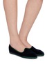 Figure View - Click To Enlarge - C.R.B. SHOES - Friulana Grosgrain Trim Slippers