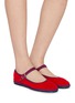 Figure View - Click To Enlarge - C.R.B. SHOES - Grosgrain Trim Mary Jane Flats