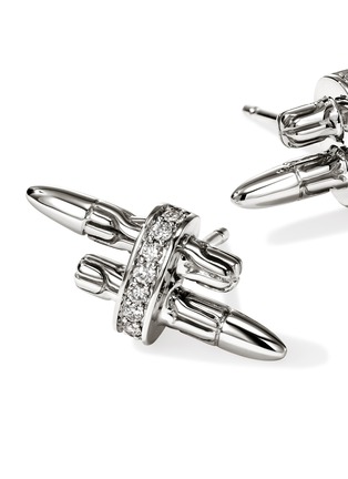 Detail View - Click To Enlarge - JOHN HARDY - Spear Sterling Silver Diamond Pave Stud Earrings