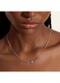  - JOHN HARDY - Spear Sterling Silver Diamond Pave Rolo Chain Station Necklace — Size 16-18