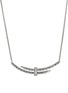 JOHN HARDY Spear Sterling Silver Diamond Pave Rolo Chain Station Necklace — Size 16-18