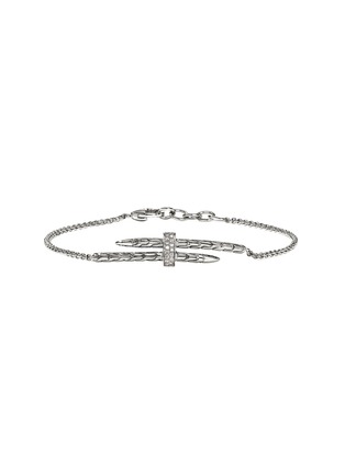 Main View - Click To Enlarge - JOHN HARDY - Spear Sterling Silver Diamond Pave Rolo Chain Station Bracelet — Size UM
