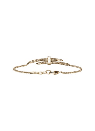Detail View - Click To Enlarge - JOHN HARDY - Spear 14K Gold Diamond Pave Rolo Chain Station Bracelet — Size UM