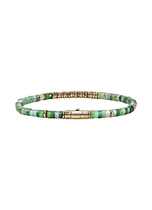 Main View - Click To Enlarge - JOHN HARDY - Heishi 14K Gold Malachite Green Quartz Aventurine Chrysoprase Emerald Beaded Bracelet — Size UM