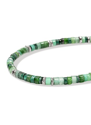 Detail View - Click To Enlarge - JOHN HARDY - Heishi Sterling Silver Malachite Green Quartz Aventurine Chrysoprase Emerald Beaded Bracelet — Size UM