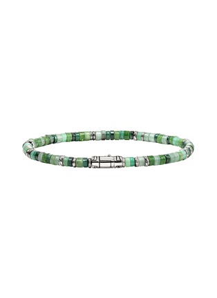 Main View - Click To Enlarge - JOHN HARDY - Heishi Sterling Silver Malachite Green Quartz Aventurine Chrysoprase Emerald Beaded Bracelet — Size UM