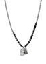 JOHN HARDY Heishi Sterling Silver Onyx Hematite Box Chain Tag Pendant Necklace — Size 22