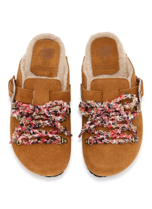 Detail View - Click To Enlarge - TAJI SHOES - Sabot Rock Suede Clogs
