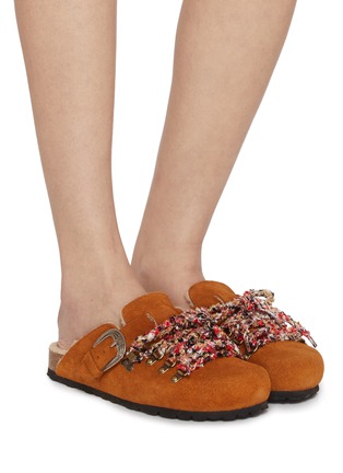 Figure View - Click To Enlarge - TAJI - Sabot Rock Suede Clogs
