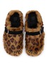 Detail View - Click To Enlarge - TAJI SHOES - Thais Leopard Eco Fur Clogs
