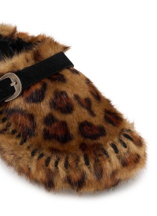Detail View - Click To Enlarge - TAJI SHOES - Thais Leopard Eco Fur Clogs
