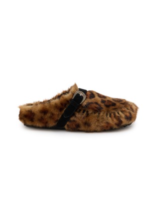 Main View - Click To Enlarge - TAJI SHOES - Thais Leopard Eco Fur Clogs