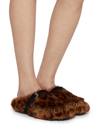 Figure View - Click To Enlarge - TAJI - Thais Leopard Eco Fur Clogs