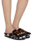 Figure View - Click To Enlarge - TAJI - Caribe Cavallion Eco Fur Clogs