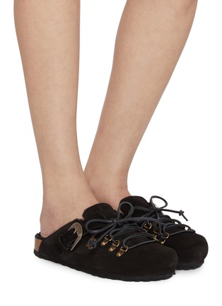 Figure View - Click To Enlarge - TAJI - Sabot Rock Suede Clogs