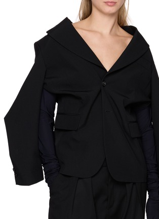  - MM6 MAISON MARGIELA - Single Breasted Gloves Attached Wool Cotton Blazer