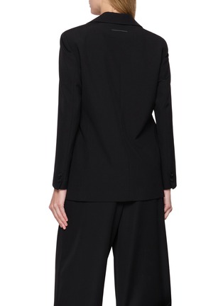 Back View - Click To Enlarge - MM6 MAISON MARGIELA - Single Breasted Gloves Attached Wool Cotton Blazer