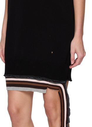  - MM6 MAISON MARGIELA - Short Sleeve Distressed Hem Rib Knit Dress
