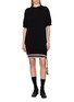 MM6 MAISON MARGIELA Short Sleeve Distressed Hem Rib Knit Dress