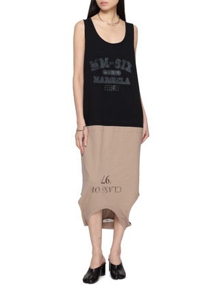 Figure View - Click To Enlarge - MM6 MAISON MARGIELA - Three Way Graphic Layered Cotton Tank Dress